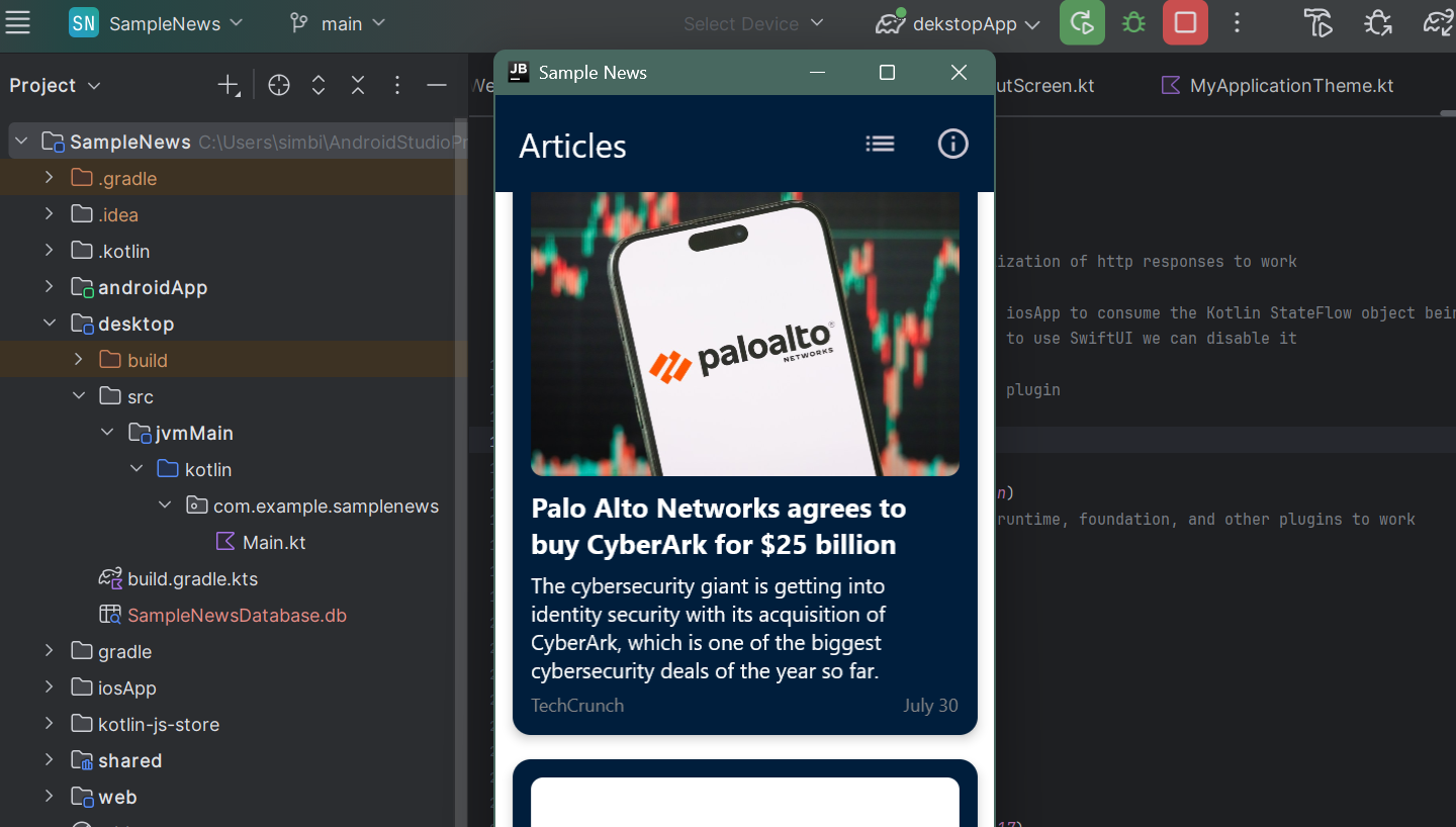 SampleNews Kotlin Multiplatform App